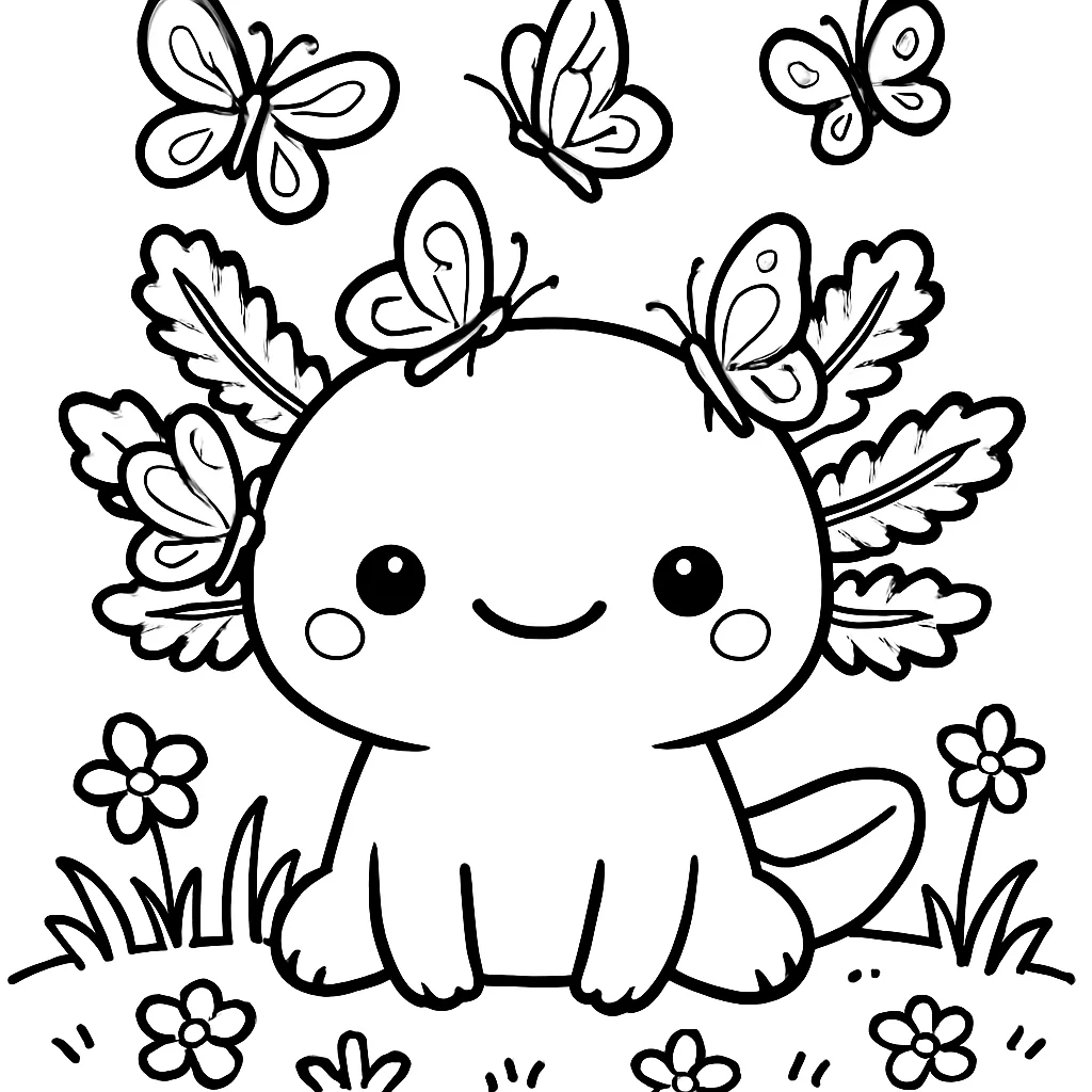 Axolotl and Butterflies