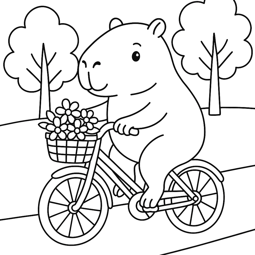 Capybara Riding a Bike