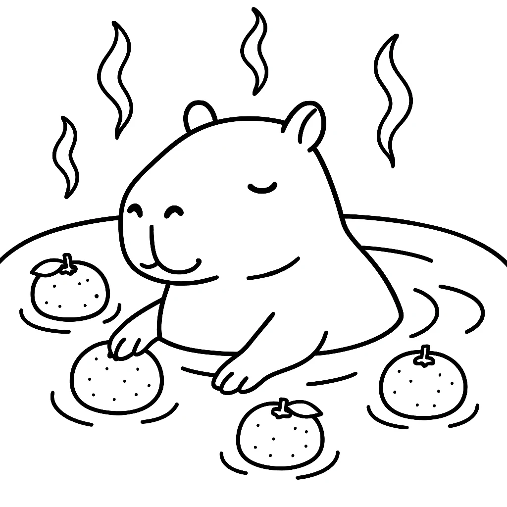 Capybara in a Hot Spring