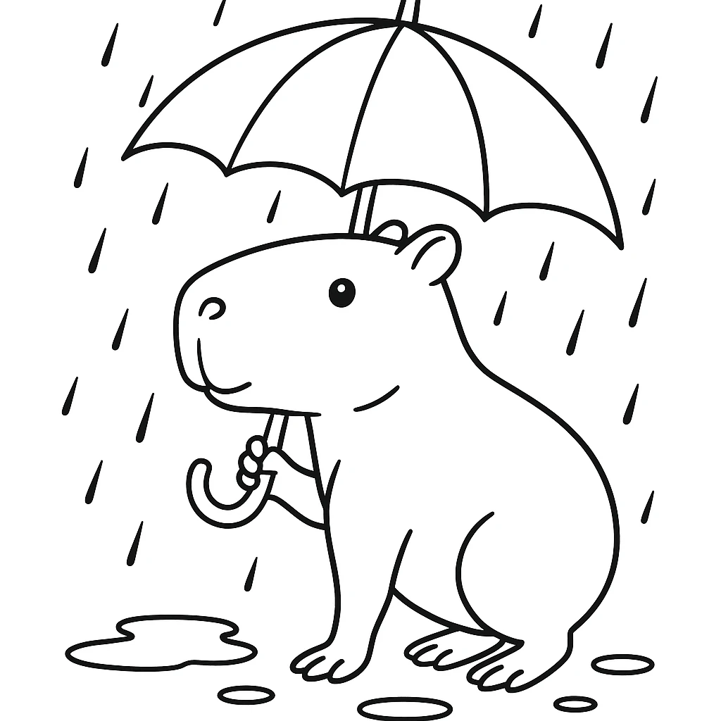 Capybara Rainy Day