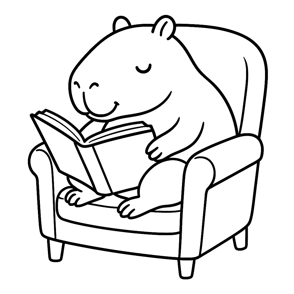 Capybara Reading