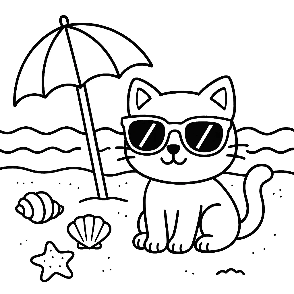 Cat at the Beach