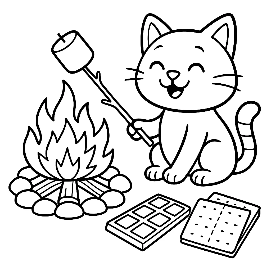 Cat Makes S'mores