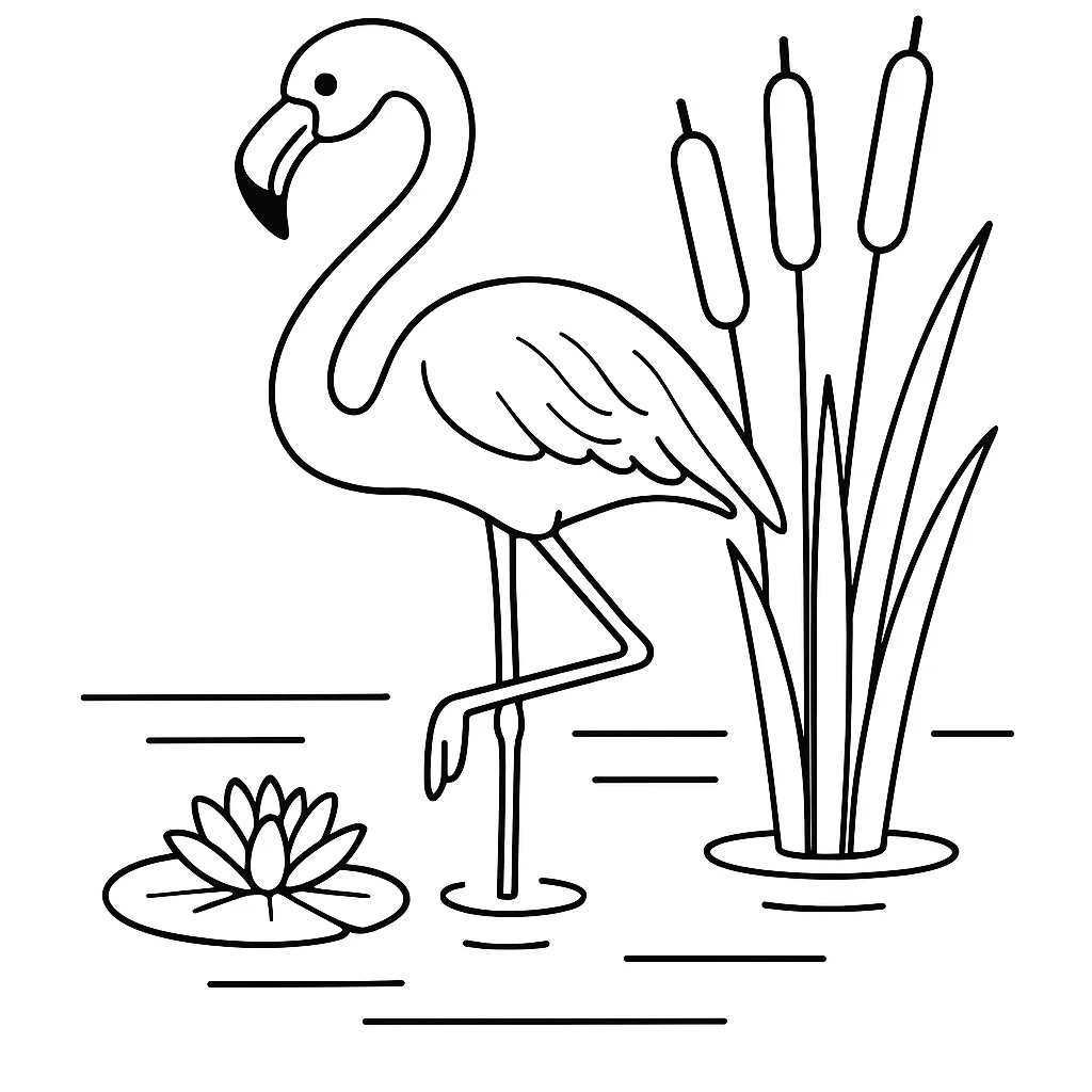 Flamingo at the Lake