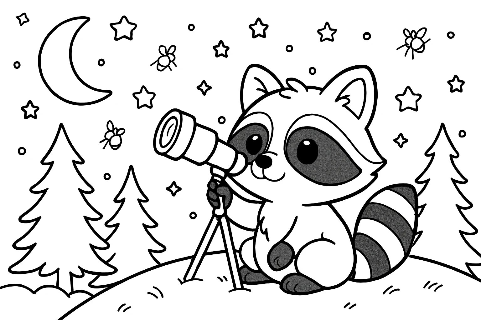 Raccoon Stargazing