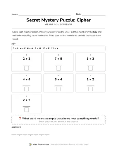 Vocabulary Cipher #4