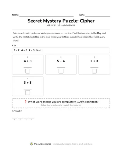 Vocabulary Cipher #1