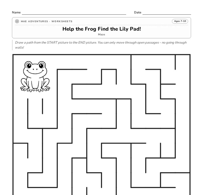 Frog maze