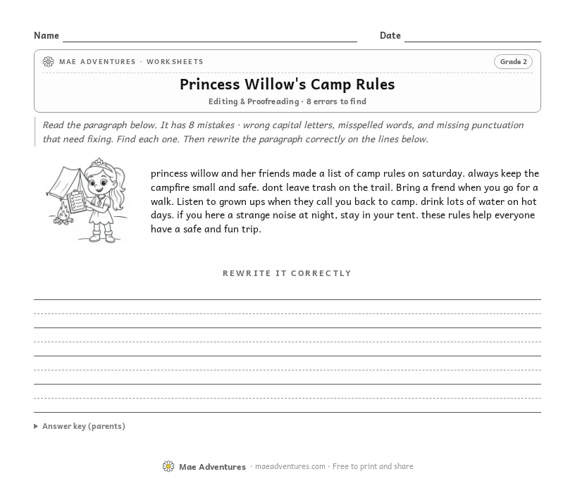 Princess Willow's Camp Rules thumbnail