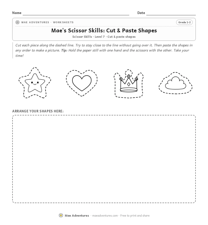 Mae's Scissor Skills: Cut & Paste Shapes thumbnail