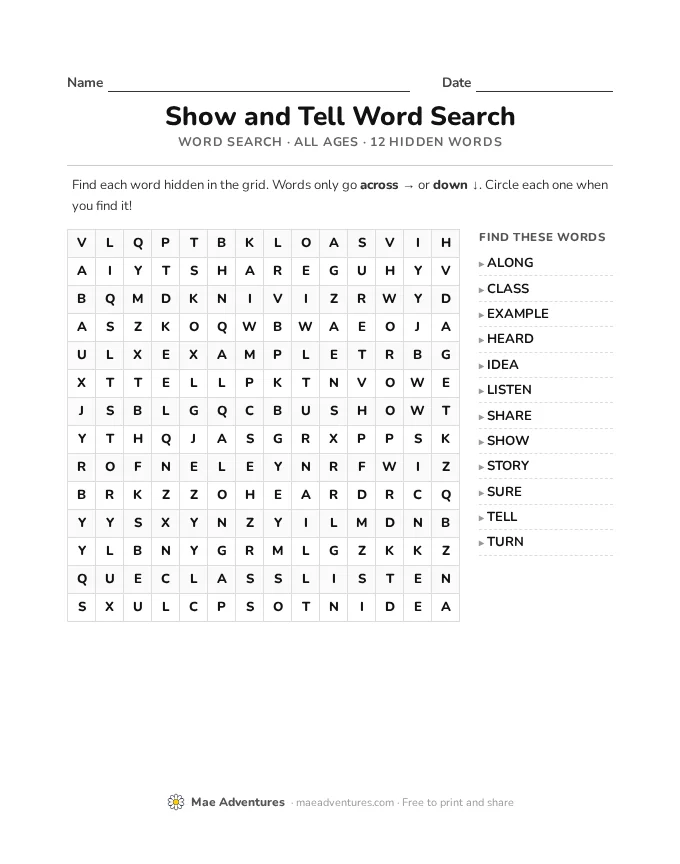 Word Search Week 24 word search