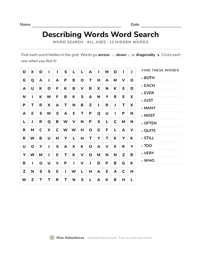 Word Search Week 27 word search